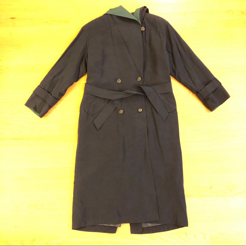 Vintage Hooded Belted Long Coat Jacket